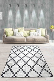 Conceptum Alfombra Class DJT Blanco y Negro 160 x 230 cm